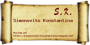 Simonovits Konstantina névjegykártya
